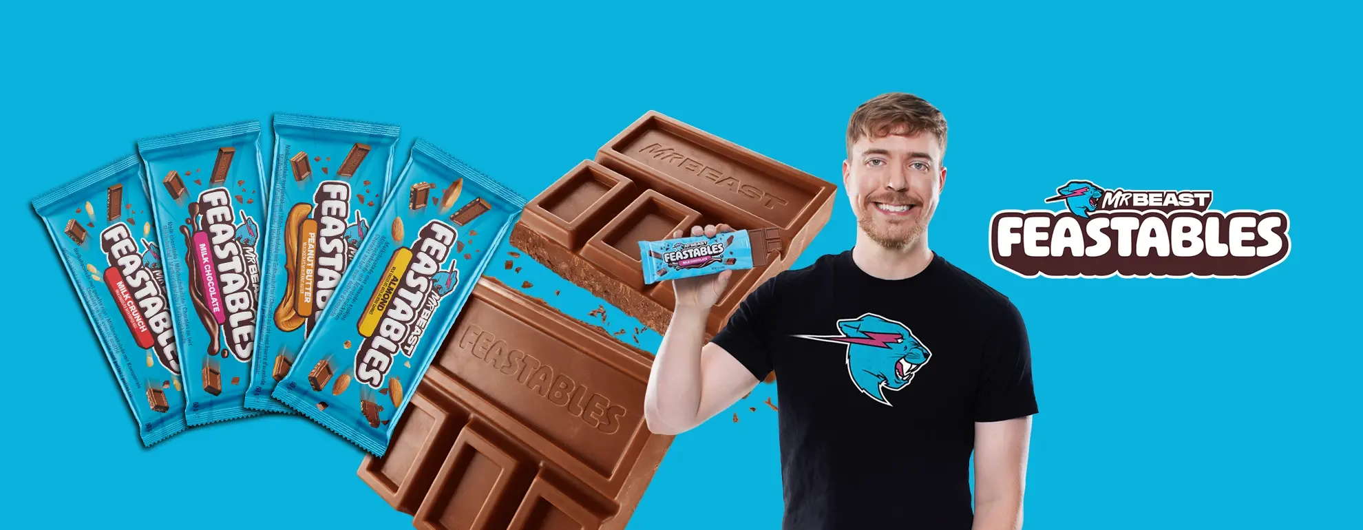 MrBeast Feastables® - die weltbeste Schokolade jetzt auch in Deutschland by C.M.C. The Food Company GmbH MrBeast Feastables® - die weltbeste Schokolade jetzt auch in Deutschland by C.M.C. The Food Company GmbH