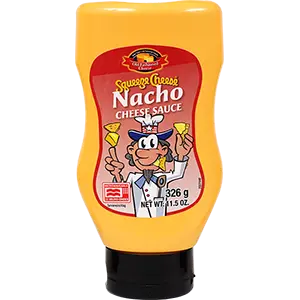 Old Fashioned Cheese<sup>®</sup> Nacho Squeeze Cheese product by C.M.C. The Food Company GmbH - Bringt Abwechslung auf den Tisch!